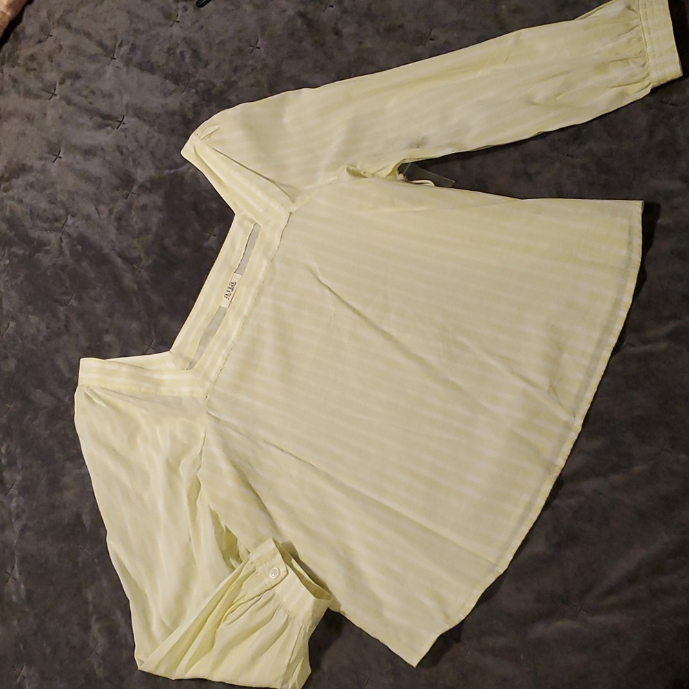 NWT a.n.a striped square neck shirt
